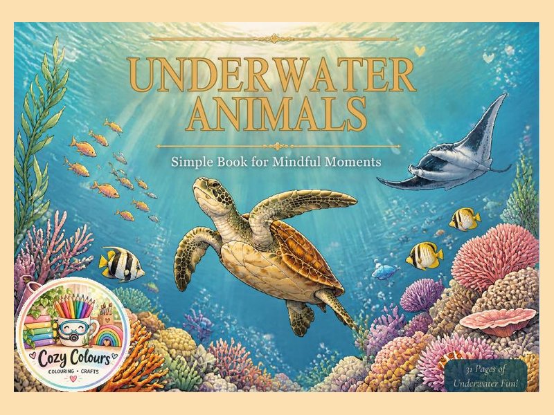 Underwater Animals colouring book cover