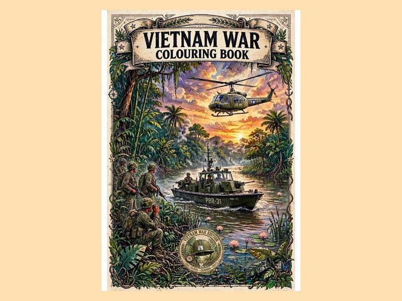 Vietnam War colouring book cover