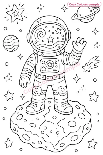 Sample page 1 from Abstract Spaceman Colouring Book
