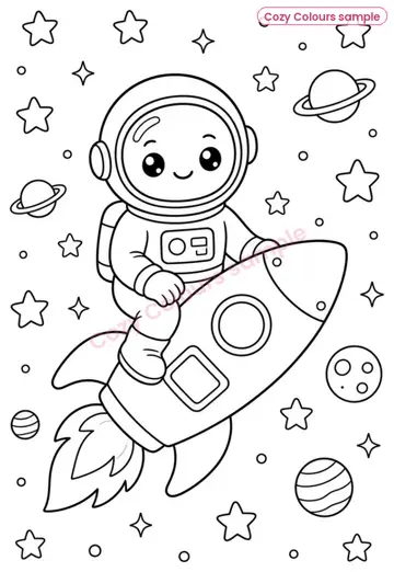 Sample page 2 from Abstract Spaceman Colouring Book