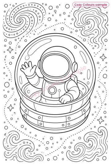Sample page 3 from Abstract Spaceman Colouring Book