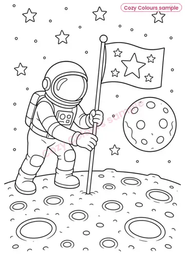 Sample page 4 from Abstract Spaceman Colouring Book