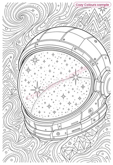 Sample page 5 from Abstract Spaceman Colouring Book