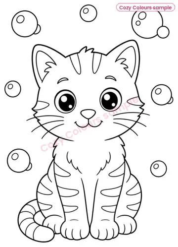Sample page 1 from Cozy Colourful Worlds — An Autism-Inspired Colouring Book