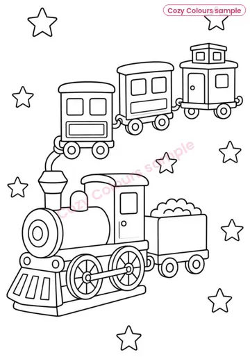 Sample page 4 from Cozy Colourful Worlds — An Autism-Inspired Colouring Book