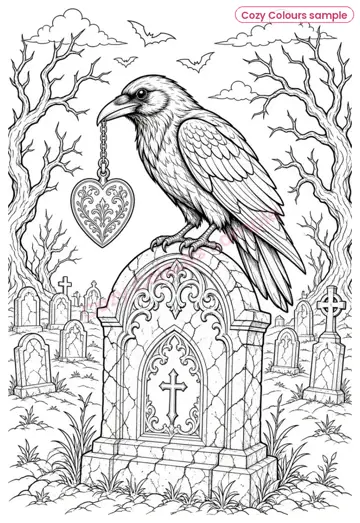Sample page 2 from Crimson Requiem — A Gothic Colouring Book
