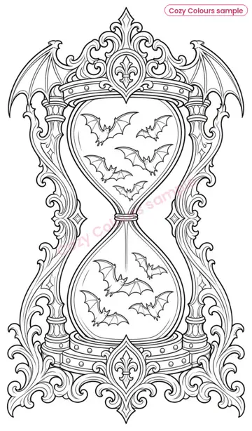 Sample page 5 from Crimson Requiem — A Gothic Colouring Book