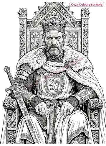 Sample page 1 from King Arthur — Adult Colouring Book
