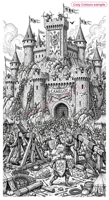 Sample page 2 from King Arthur — Adult Colouring Book