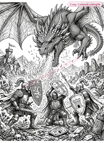 Sample page 3 from King Arthur — Adult Colouring Book