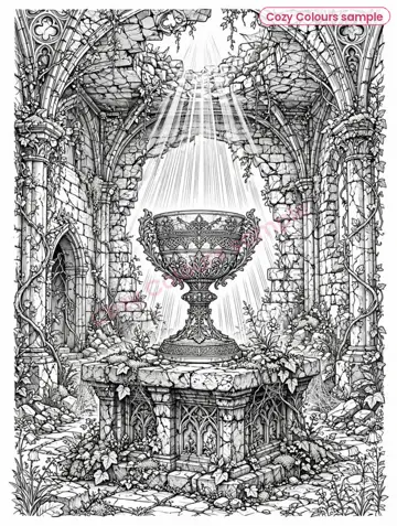 Sample page 4 from King Arthur — Adult Colouring Book