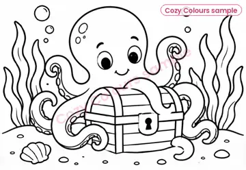 Sample page 1 from Underwater Animals Colouring Book