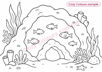 Sample page 4 from Underwater Animals Colouring Book