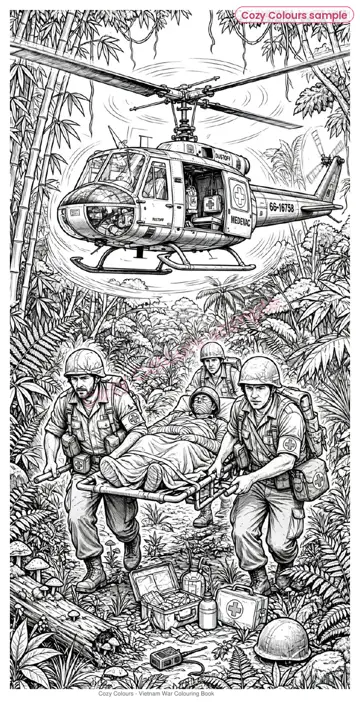 Sample page 1 from Vietnam War Colouring Book