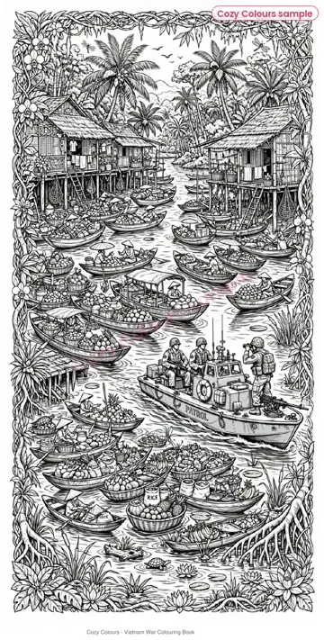Sample page 2 from Vietnam War Colouring Book
