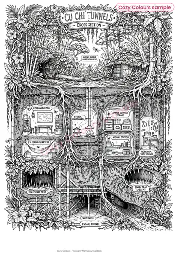 Sample page 5 from Vietnam War Colouring Book